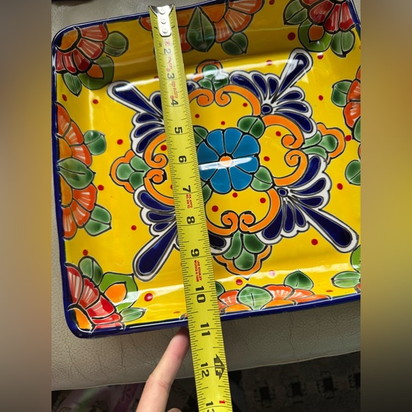 Mexican Talavera Chip Dip | Sectional Tray | Taco Square Serving Dish | MexDecor - Picture 6 of 8